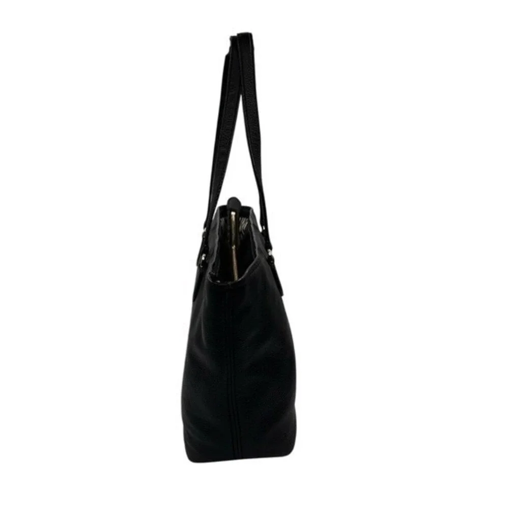 Kate Spade New York Jackson Street Jana Pebbled Leather Tote Black Top Zip